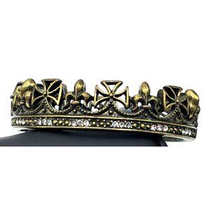 Rock &‎ Republic Crown Bracelet with Clear Crystals Clamper Cuff Jewelry